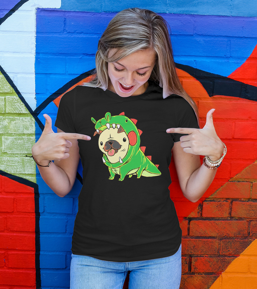 I'm A Dinosaur Cute Dog In Green Costume T-Shirt