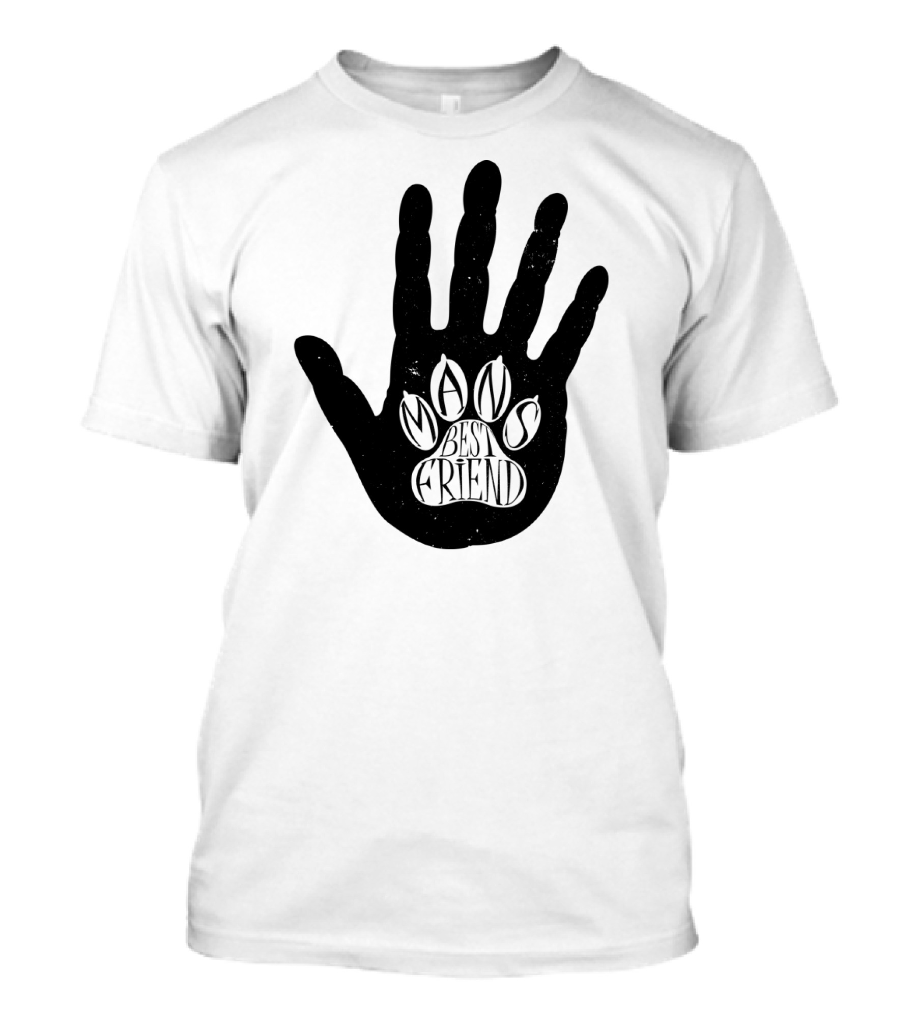 Mans Best Friend Paw Print In Hand T-Shirt