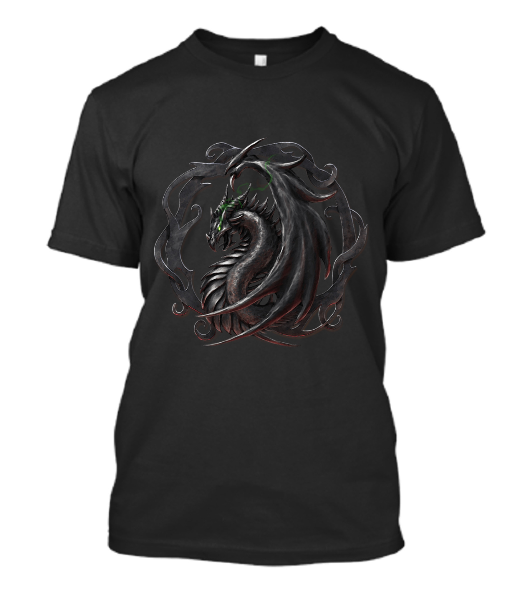 Black Dragon Talisman Mythical Serpent Emblem T-Shirt