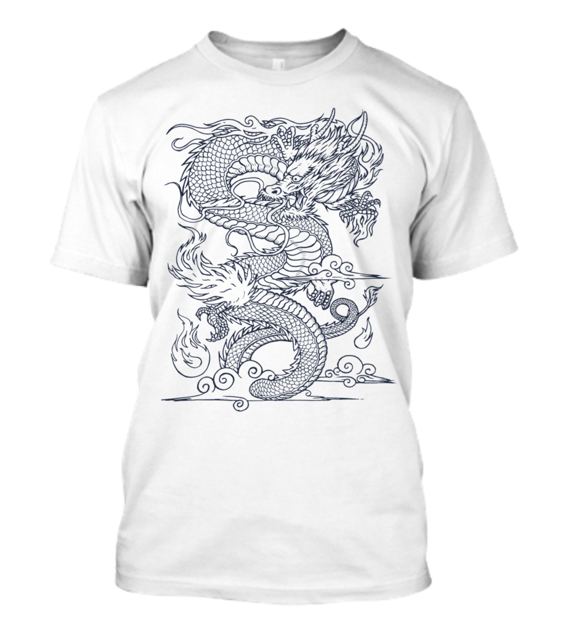 Chinese Dragon Fire On Light Mythical Creature T-Shirt