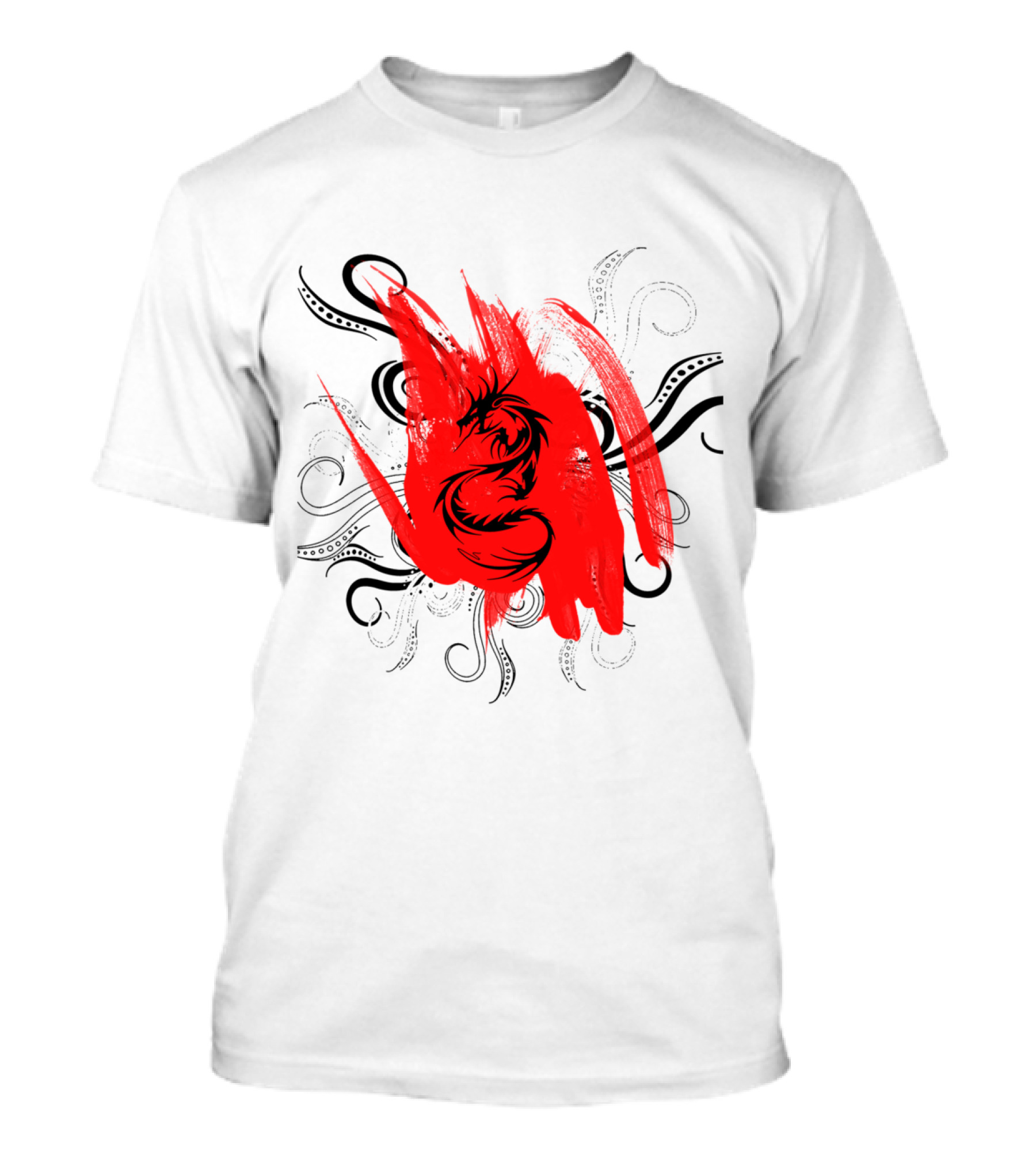 Chinese Dragon Ink Brush Stroke T-Shirt