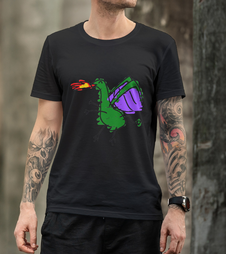 Draakje The Dragon Green And Purple Fire-Breathing Creature T-Shirt