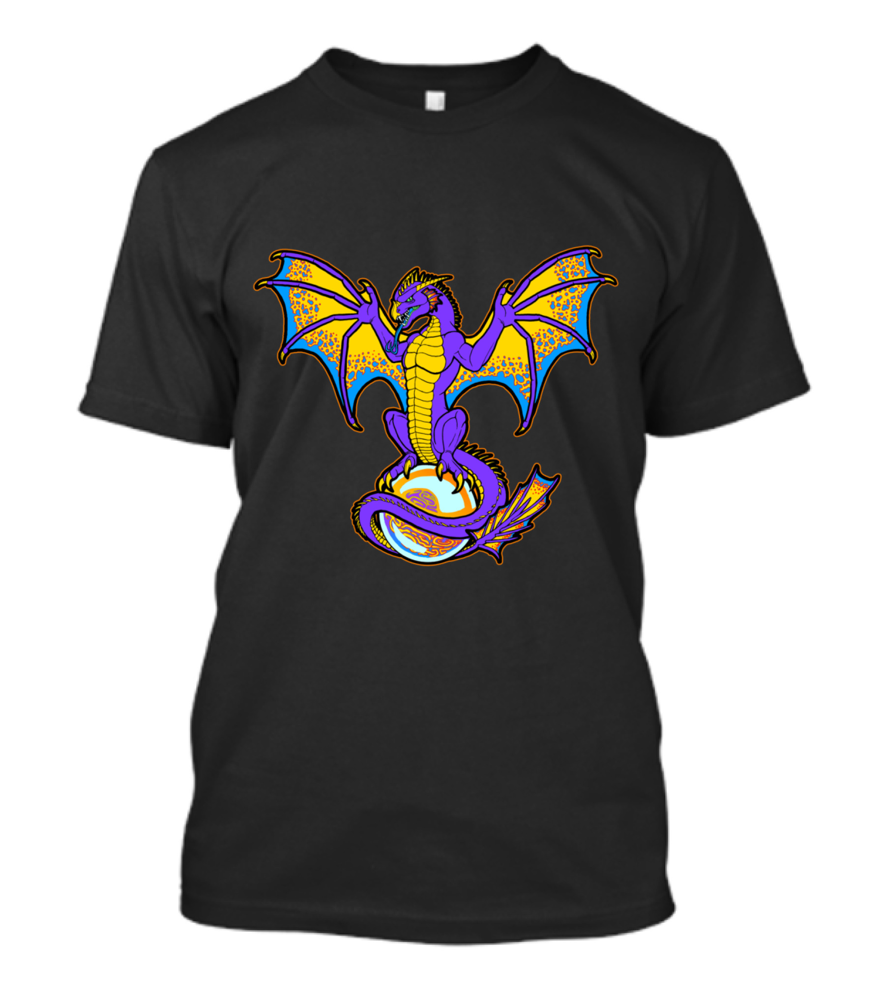 Dragon Pearl Purple Winged Dragon Holding Spherical Orb T-Shirt