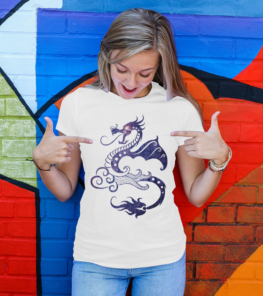 Dragon Eye Intricate Violet Indigo Serpent T-Shirt