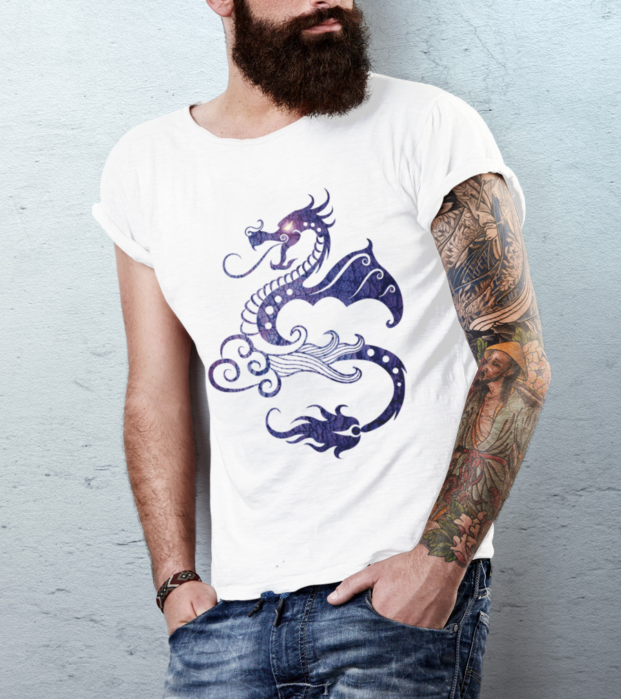 Dragon Eye Intricate Violet Indigo Serpent T-Shirt