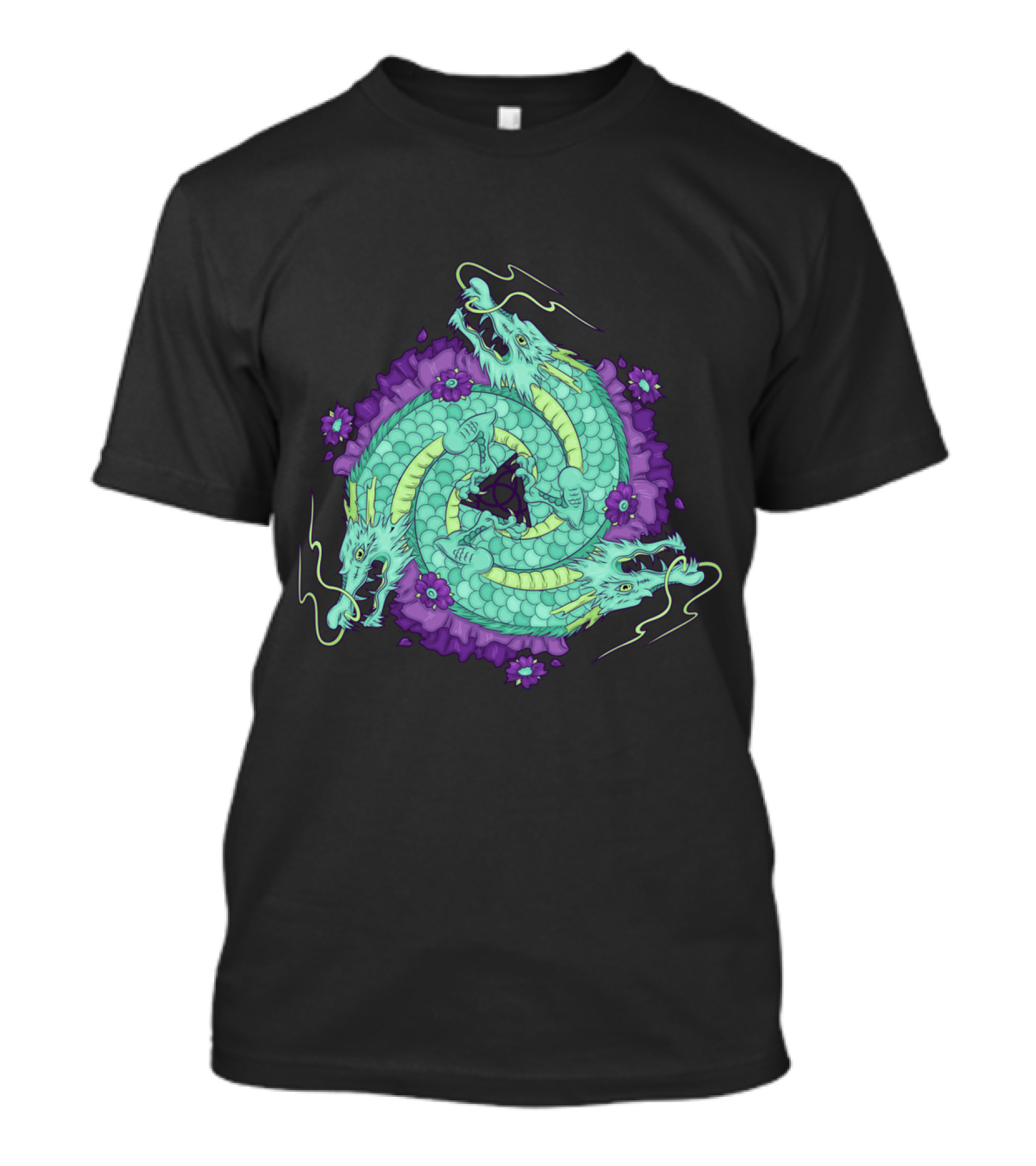 Dragon Trinity Remix Floral Spiral Symphony T-Shirt