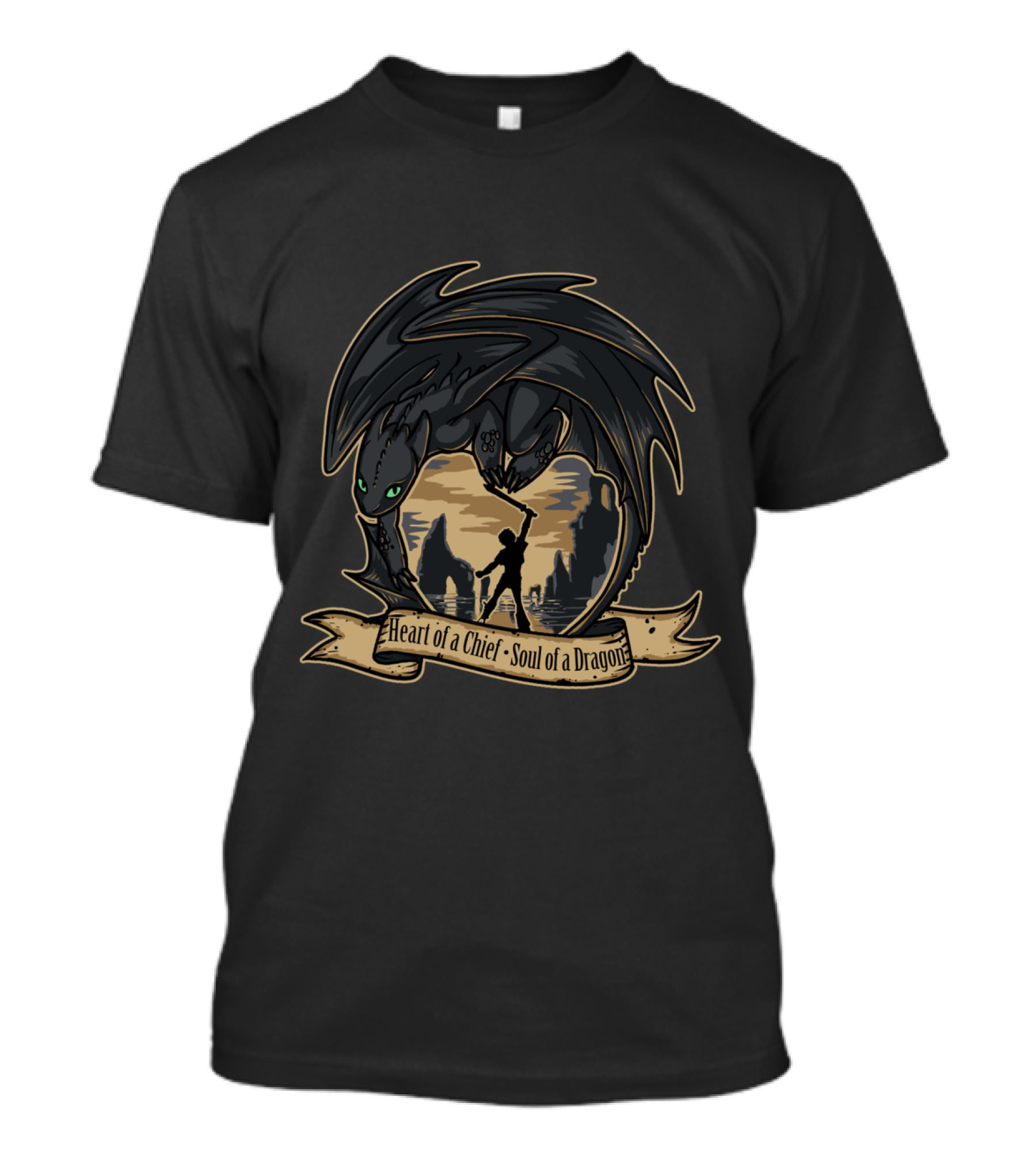 Heart Of A Chief Soul Of A Dragon Night Fury Reflection T-Shirt