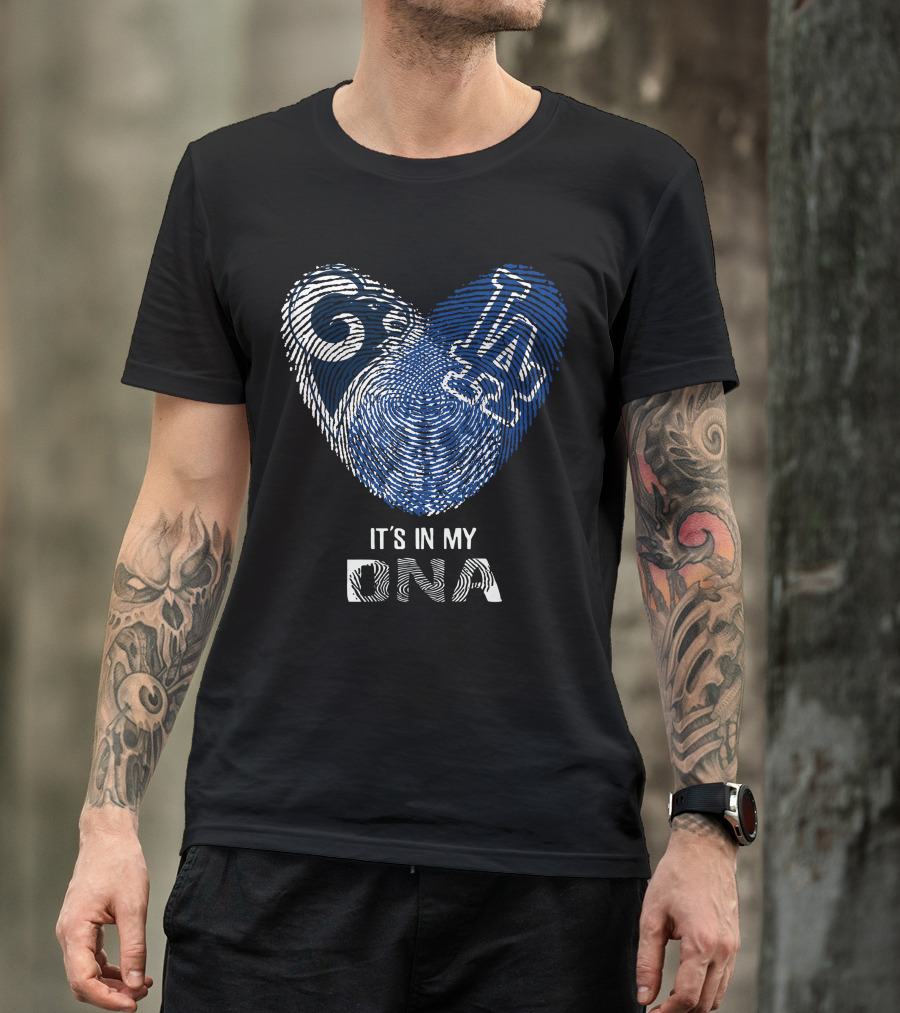 Rams Dodgers It's In My DNA Fingerprint Heart T-Shirt