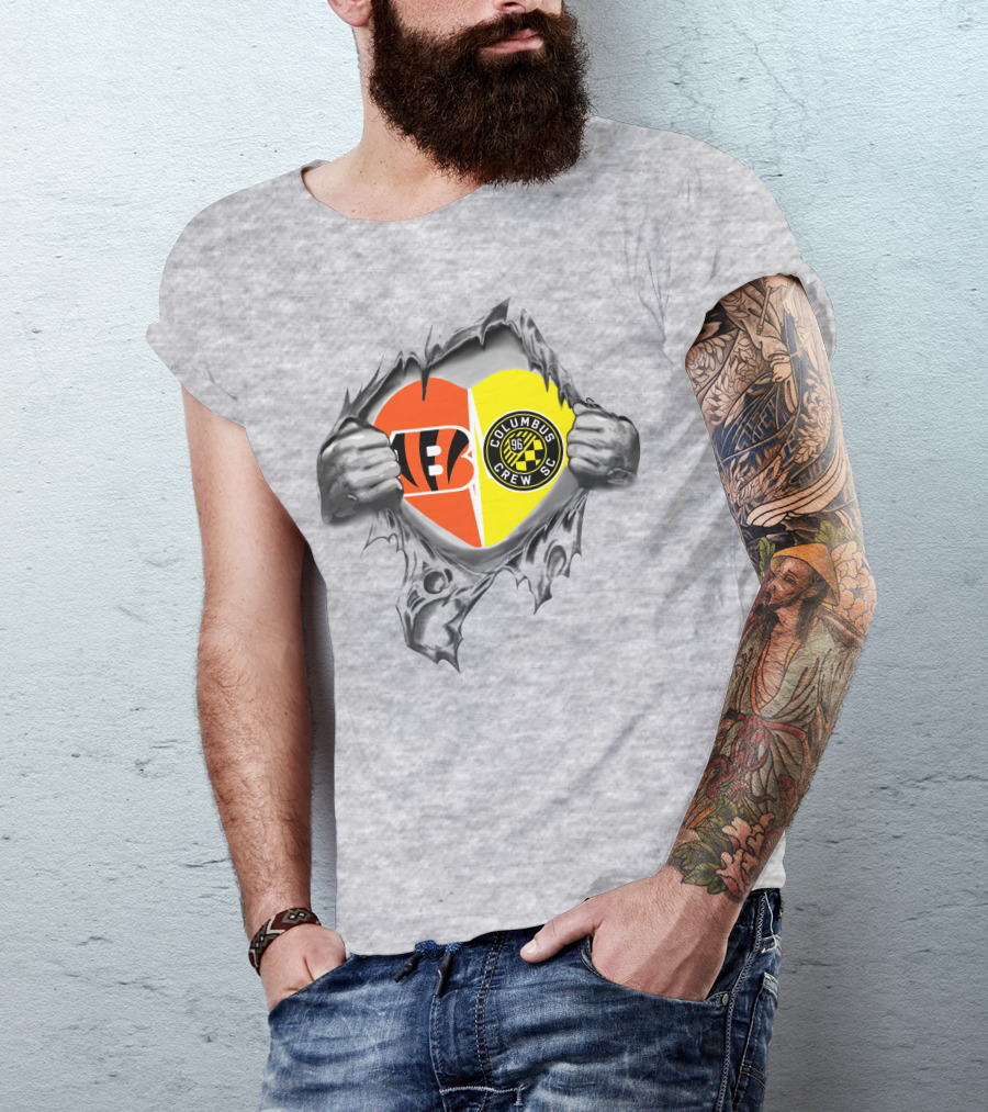 Bengals Columbus Crew SC Heart T-Shirt