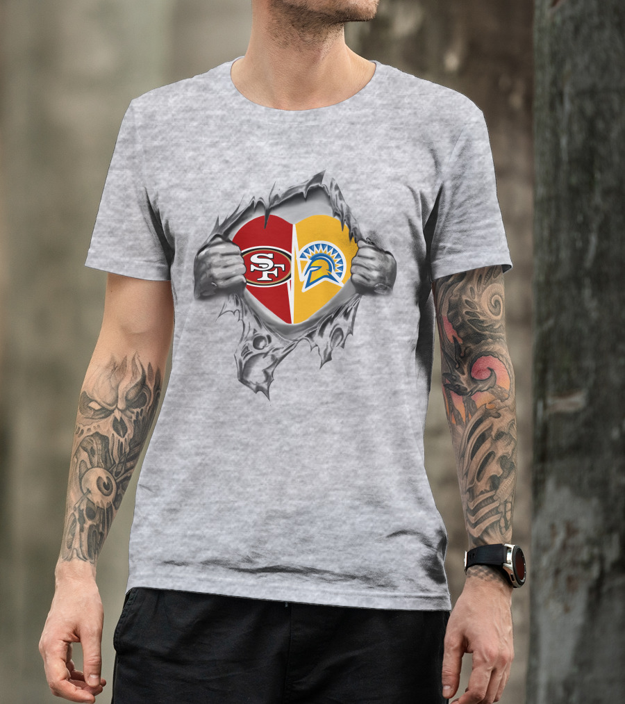 Sf 49Ers San Jose State Spartans Heart Of Loyalty And Pride T-Shirt