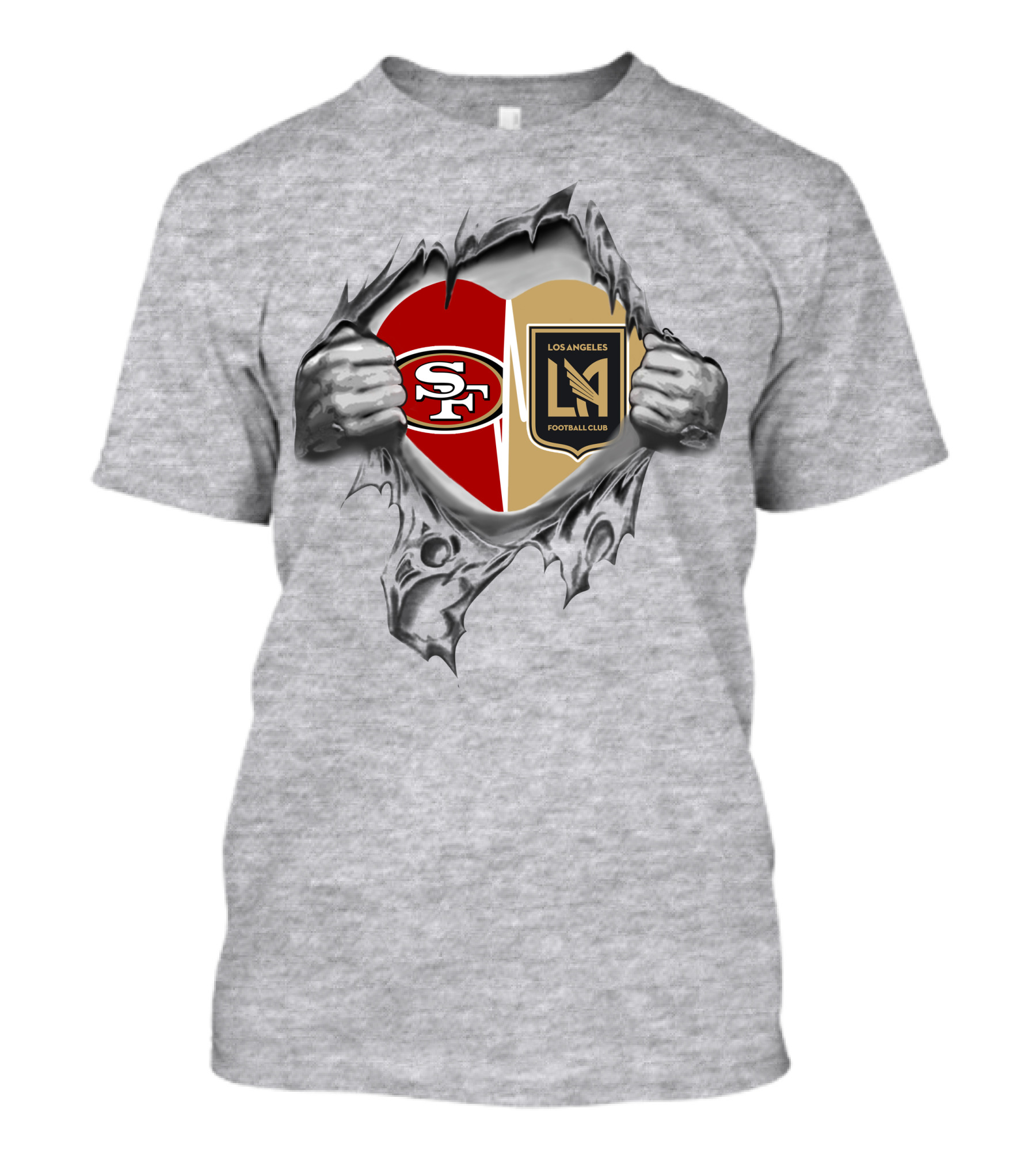 SF 49Ers Los Angeles FC Heart And Hands T-Shirt