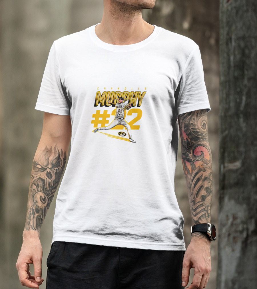 Chandler Murphy Missouri NCAA Baseball #22 Player Action T-Shirt