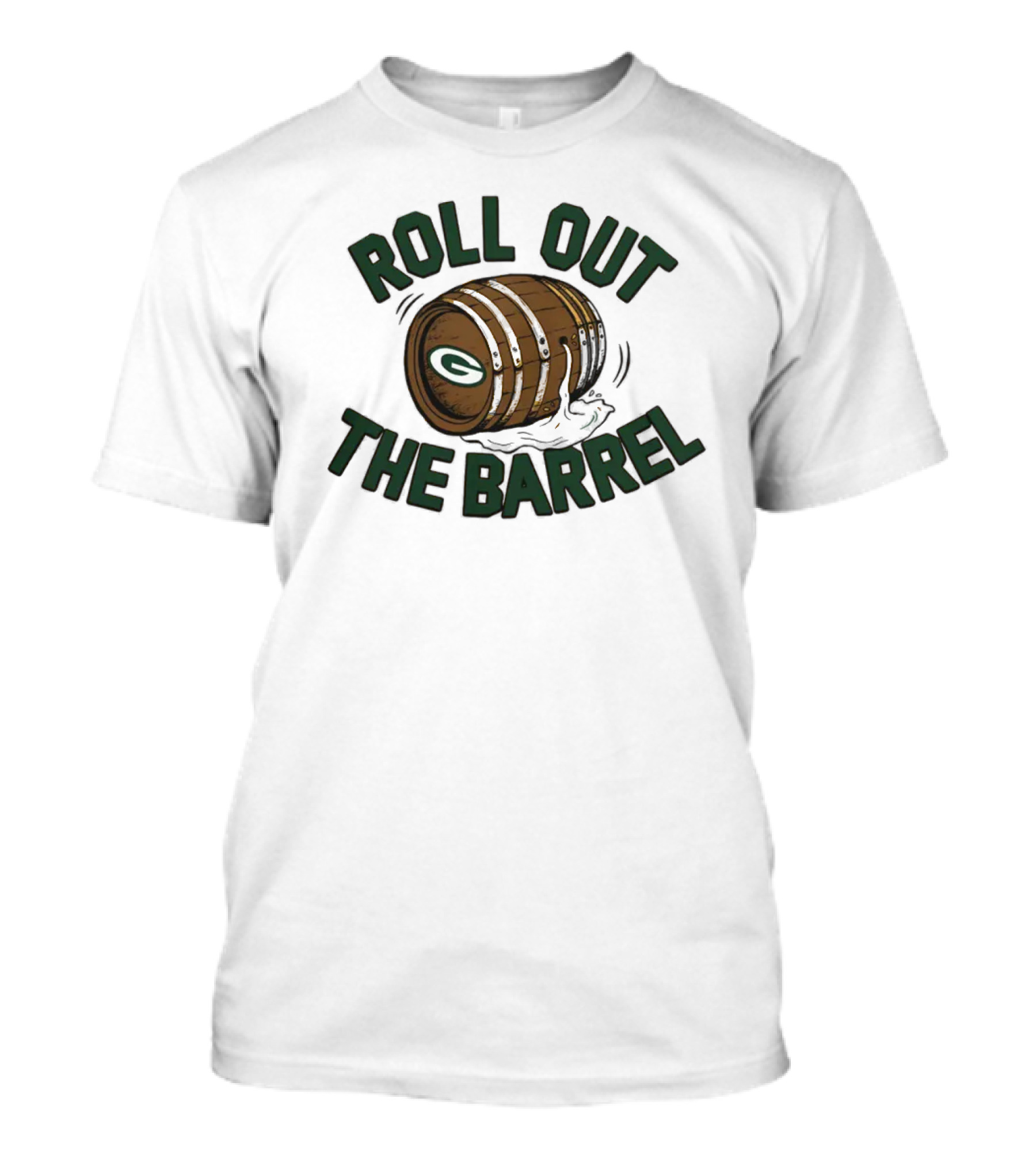 Green Packers Homage Roll Out The Barrel Ls Packers Barrel T-Shirt