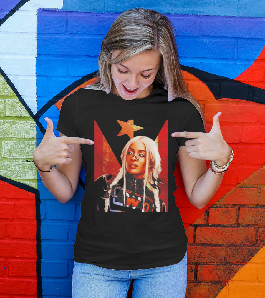 Zelina Vega Fear La Chancla Star Red White T-Shirt