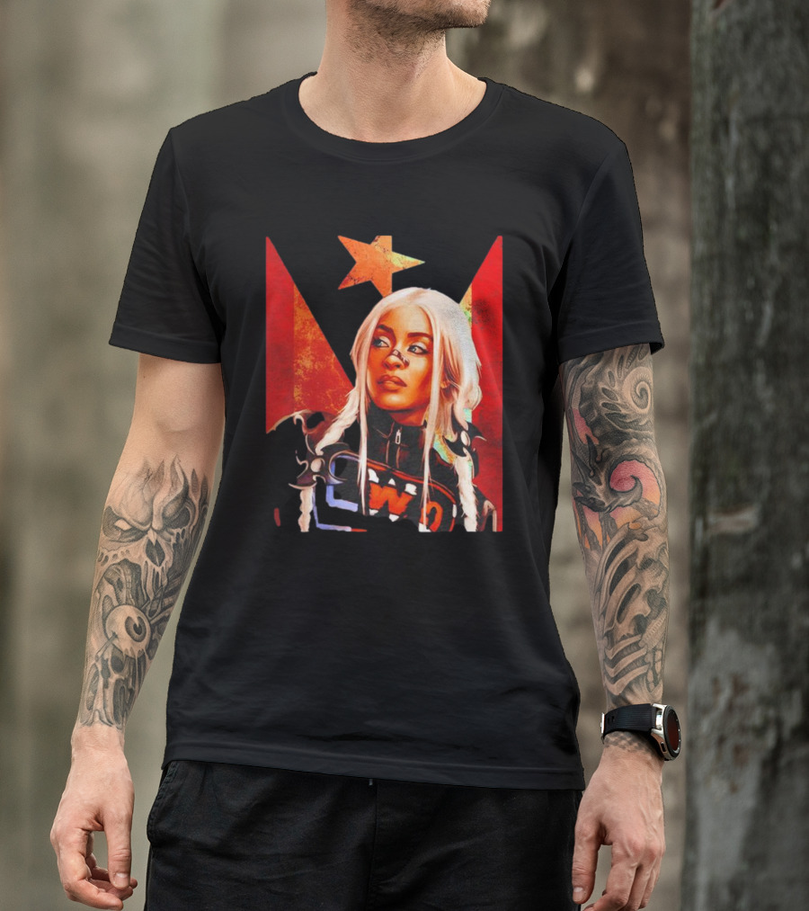 Zelina Vega Fear La Chancla Star Red White T-Shirt