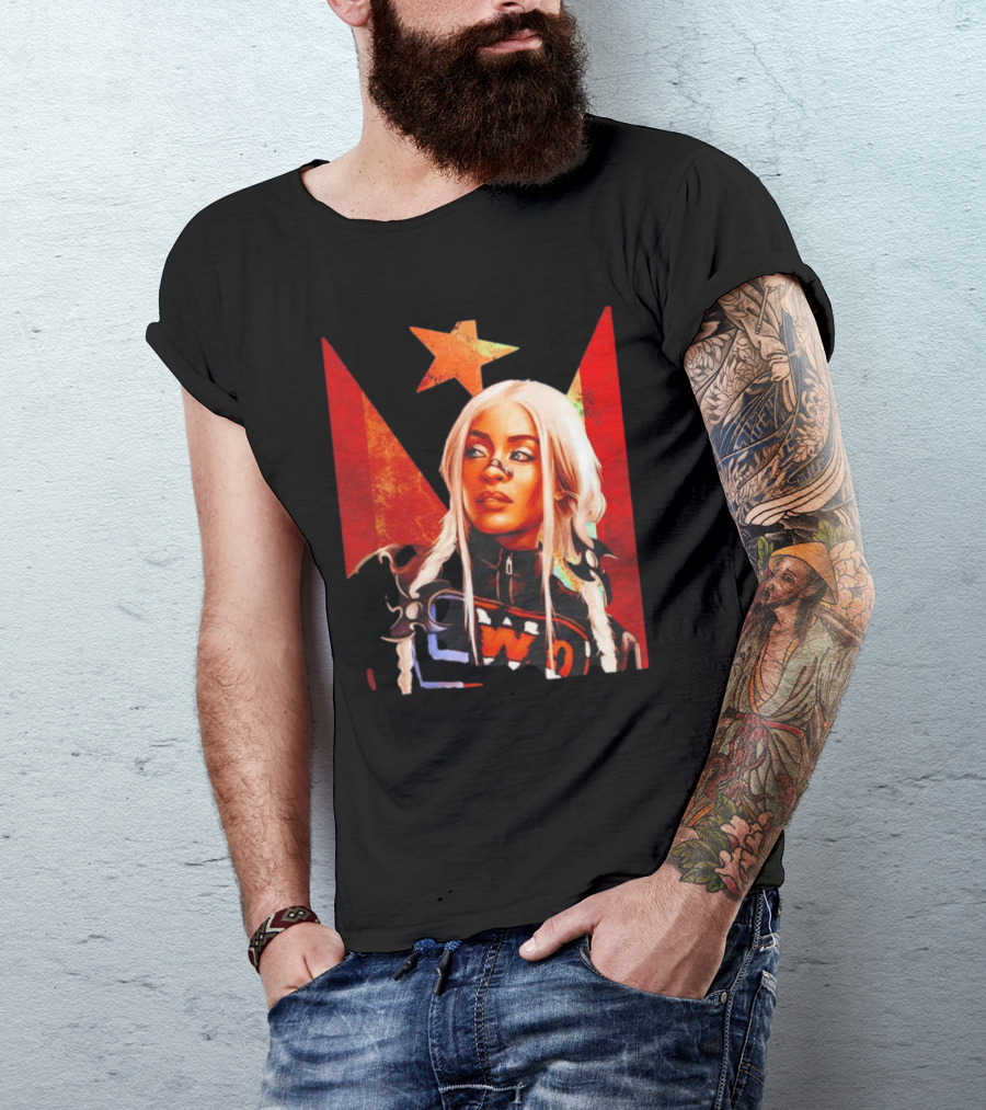 Zelina Vega Fear La Chancla Star Red White T-Shirt