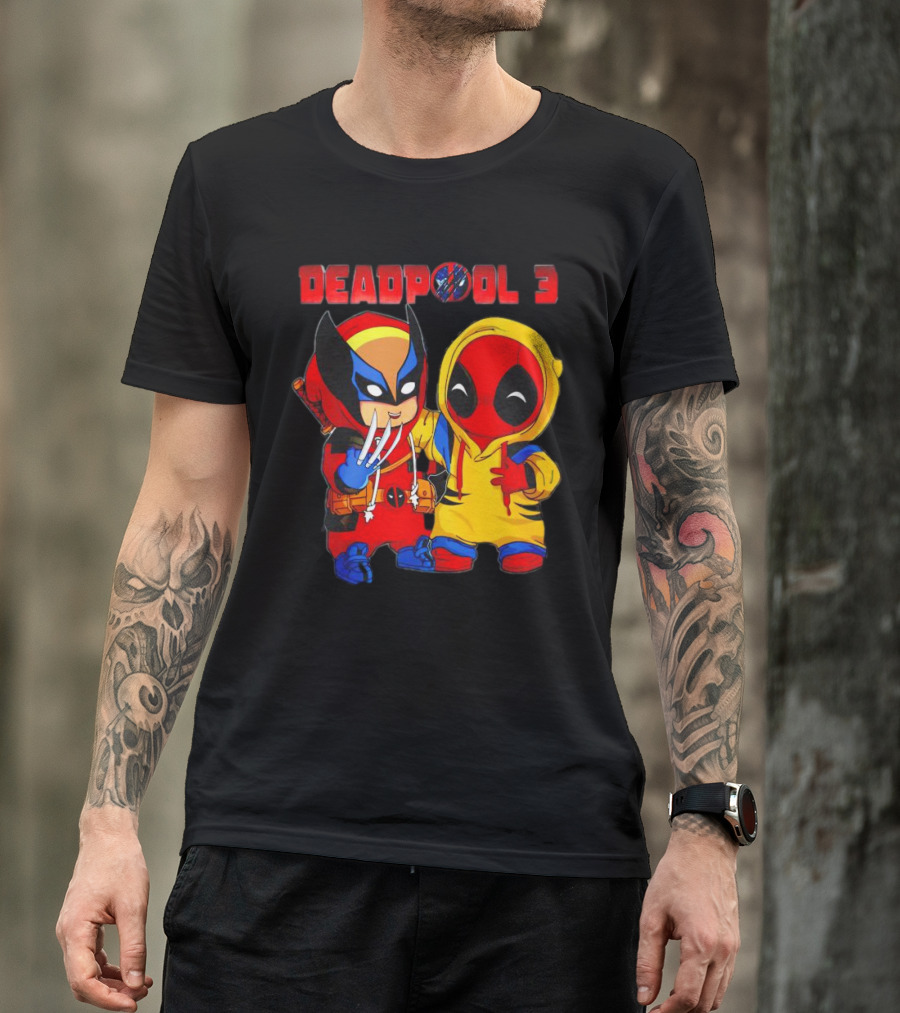 Deadpool 3 Wolverine And Deadpool Cartoon Characters T-Shirt