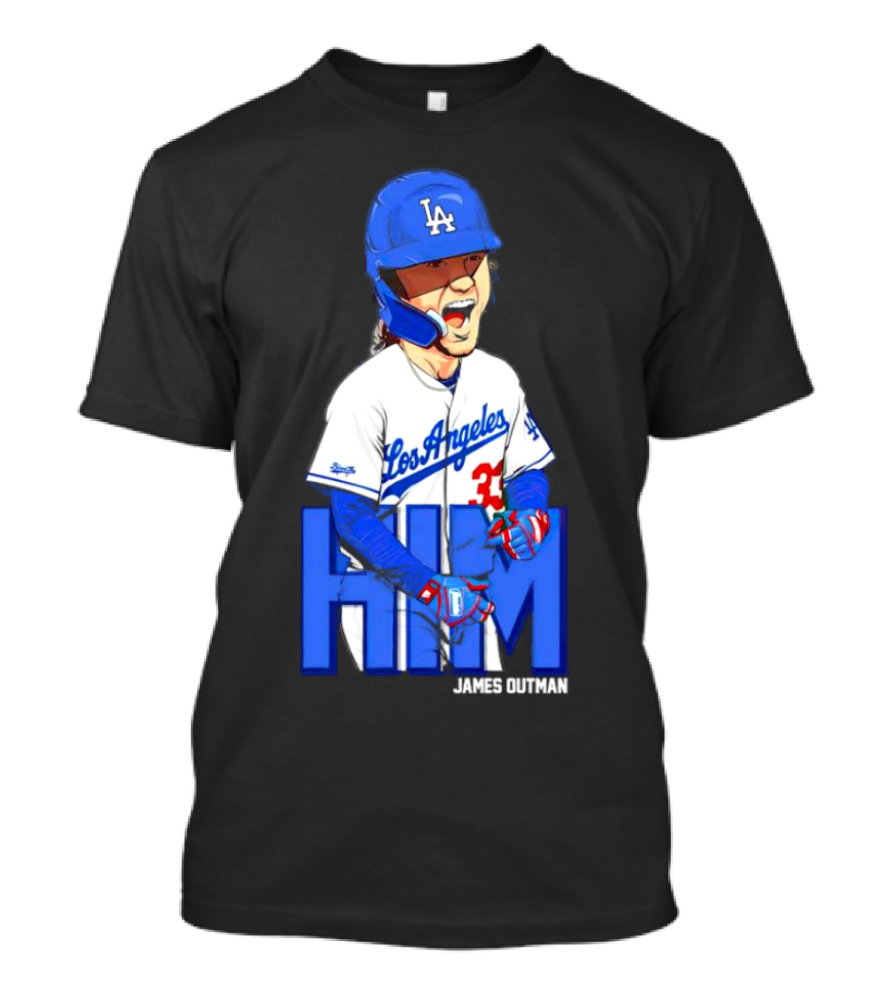 Los Angeles Baseball HIM James Outman 33 T-Shirt
