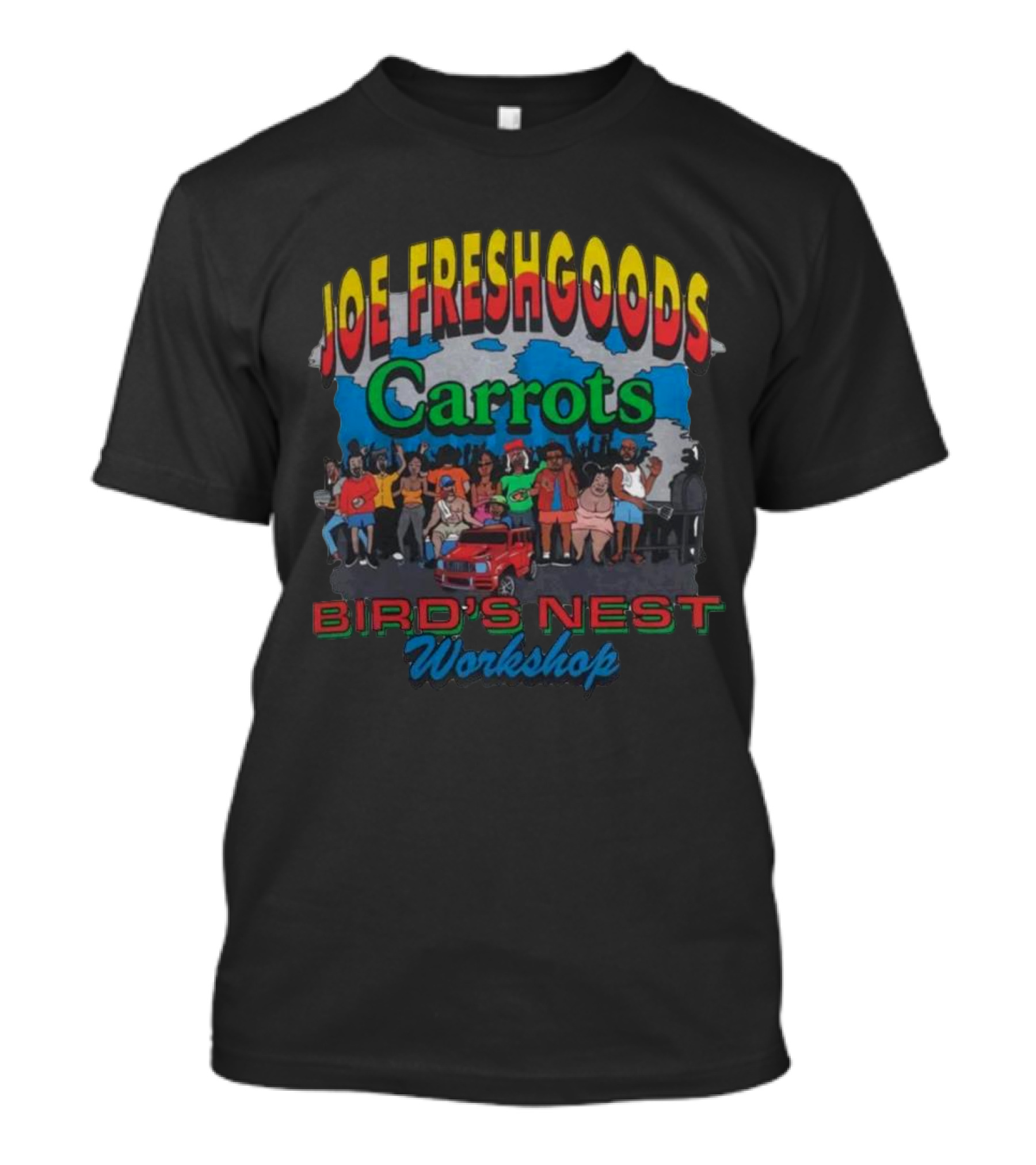 Joe Freshgoods Carrots Bird's Nest Workshop Group Scene T-Shirt