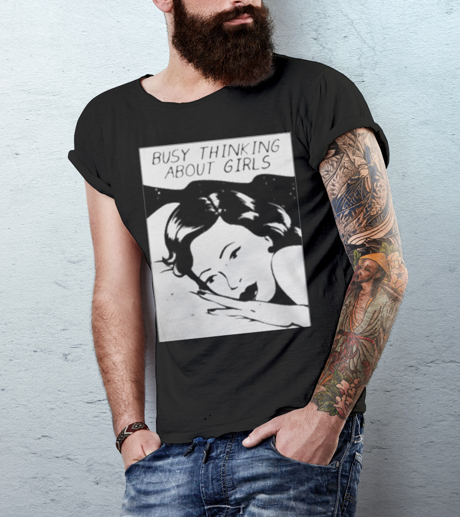 Busy Thinking About Girls Comic Pop T-Shirt