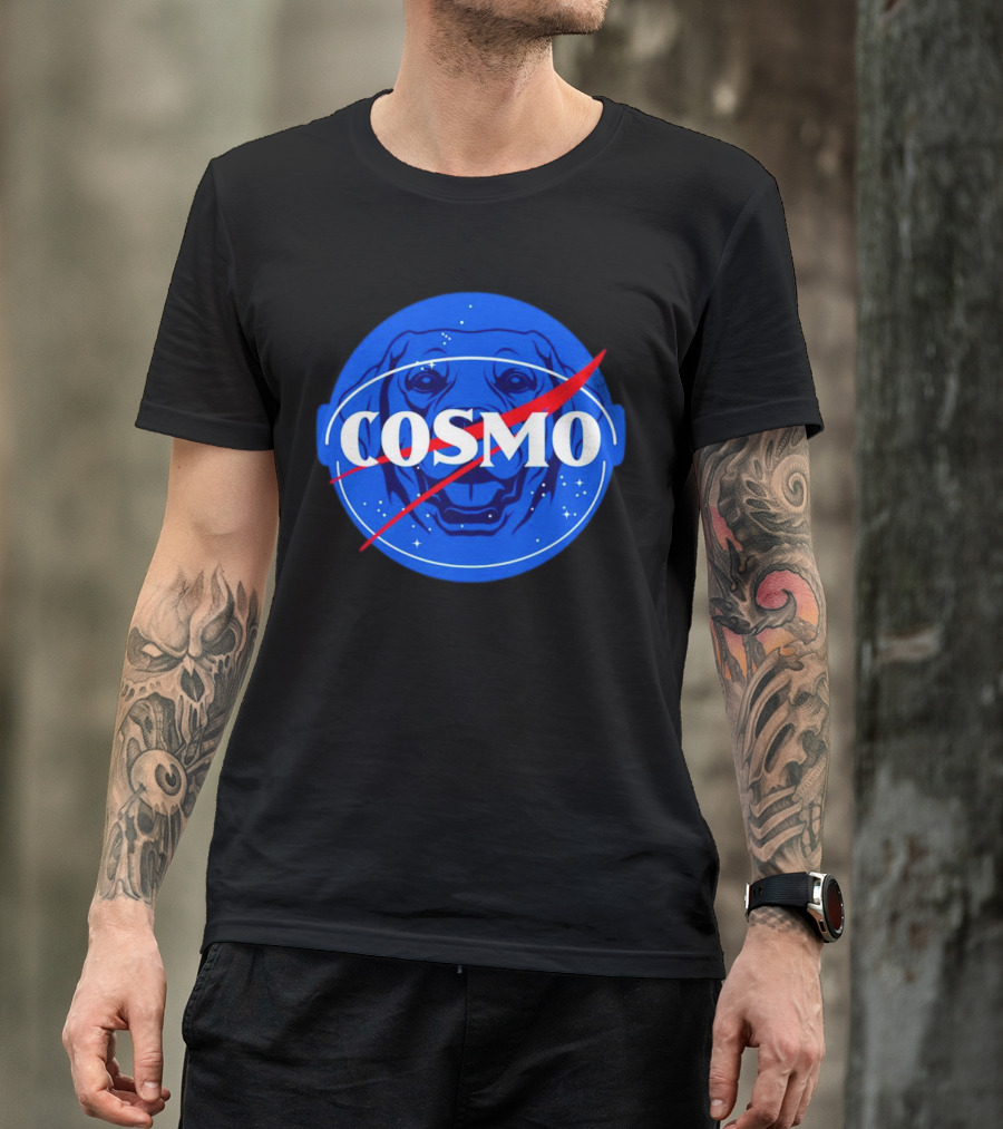 NASA-Inspired Cosmo Space Dog Agency Logo Astronaut T-Shirt