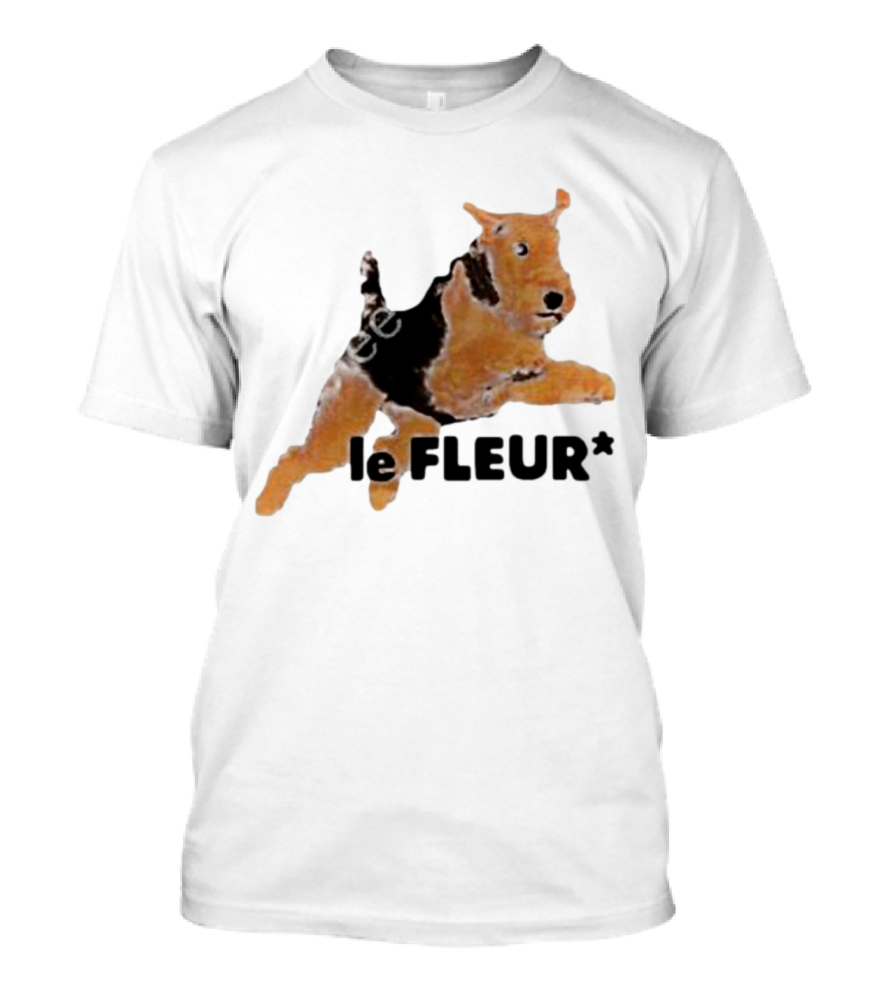 Le FLEUR Jumping Dog Vintage Style Terrier T-Shirt