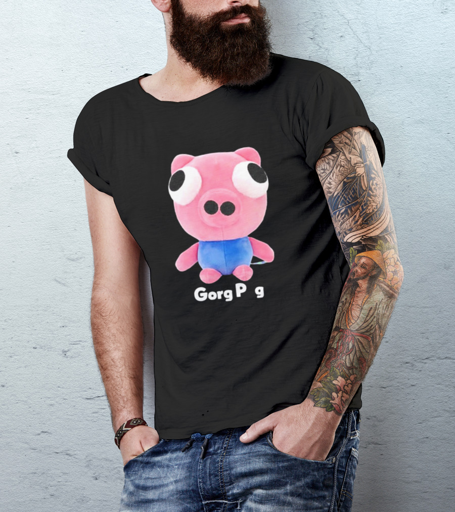 Gorg Pag Pink Pig Character Plush Toy With Blue T-Shirt