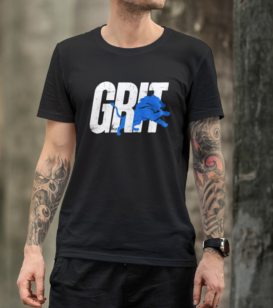 Grit Detroit Lions Blue Lion T-Shirt