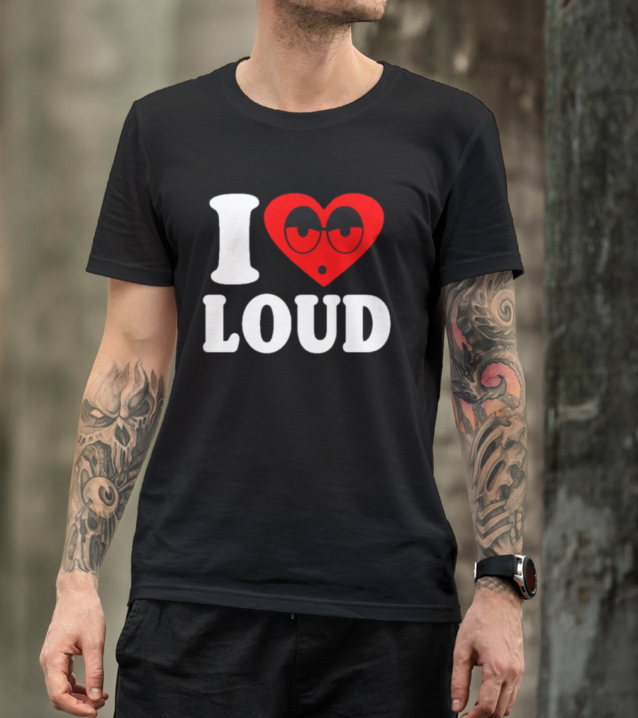 I Love Loud Heart Glasses Emoji T-Shirt