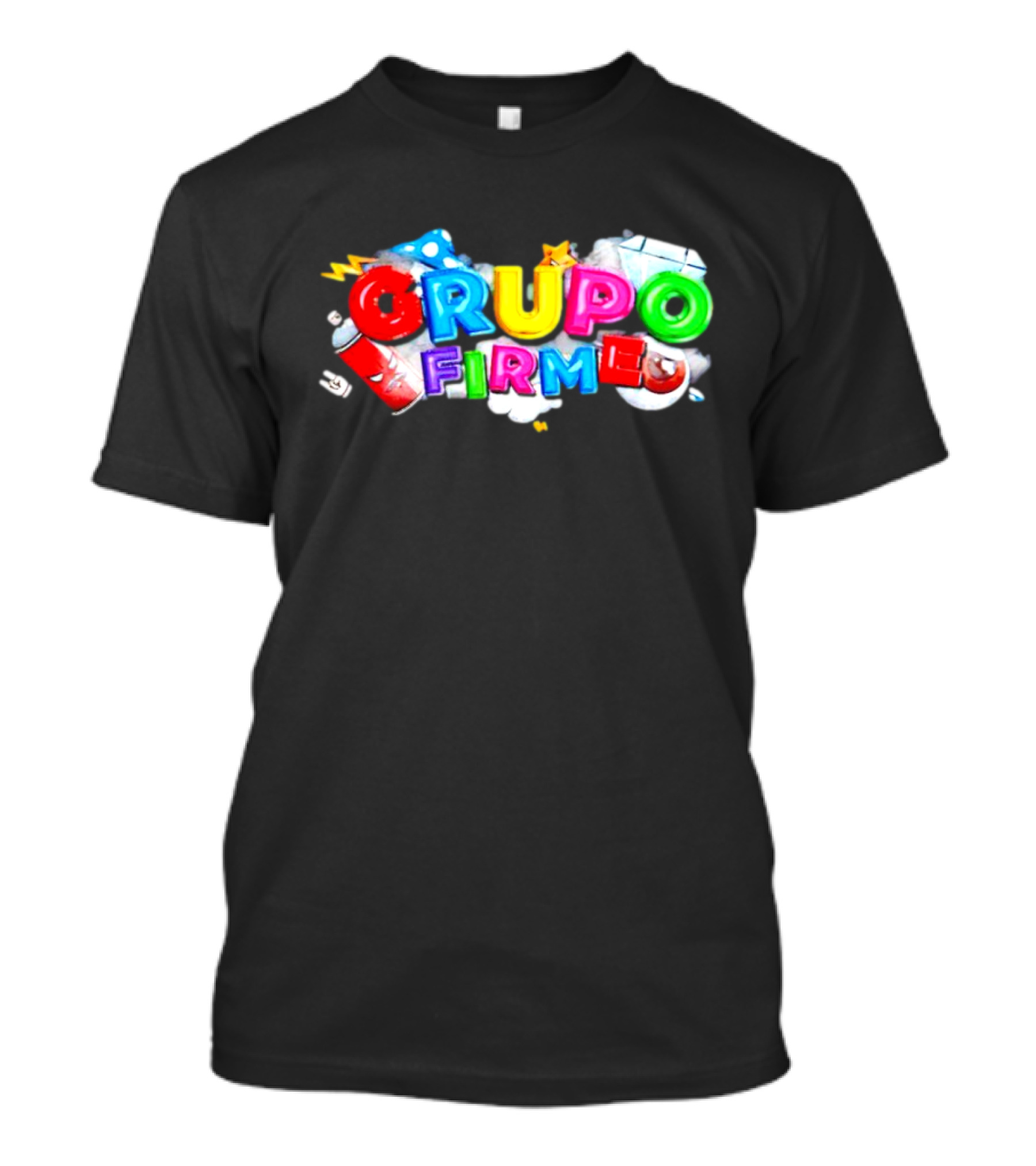 Grupo Firme Colorful Cartoon Elements T-Shirt