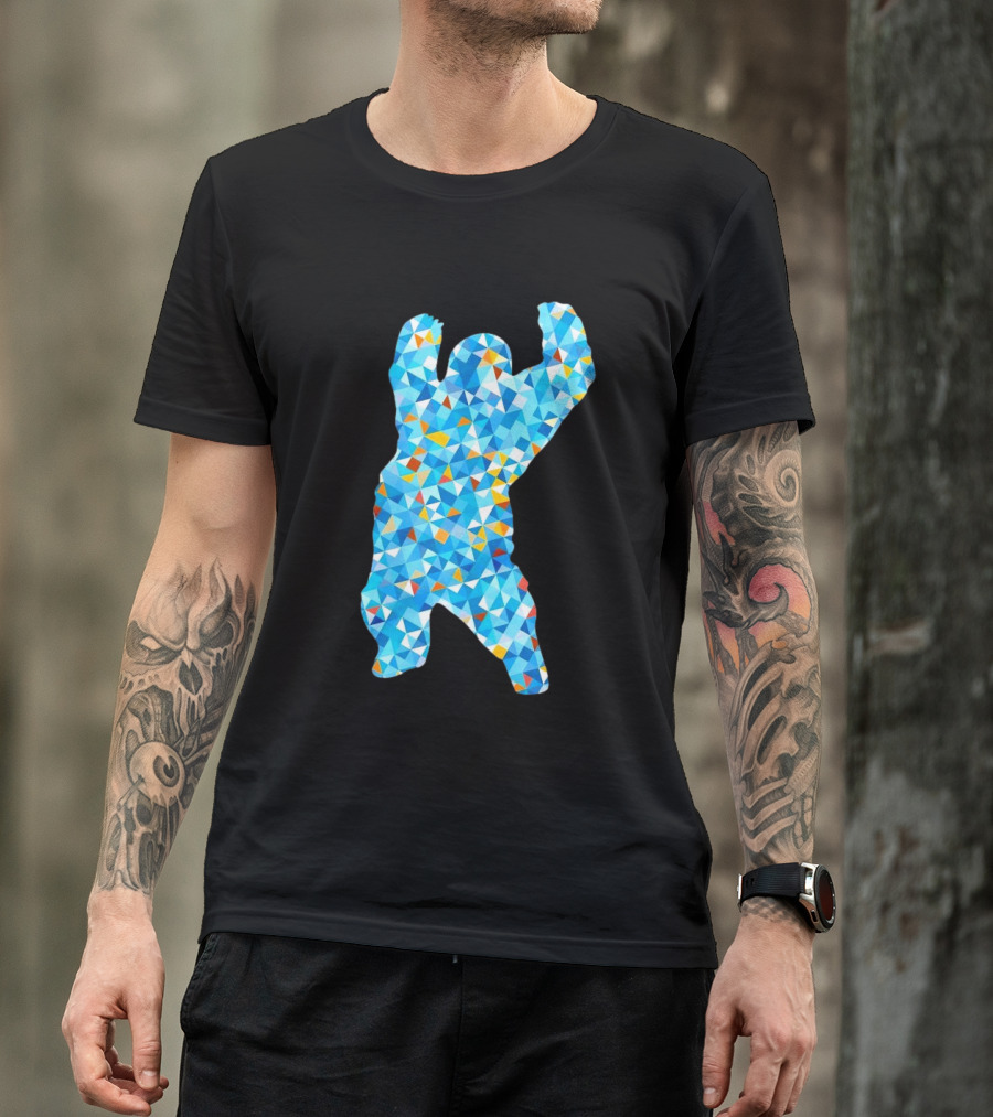 Monster Madness Polygon Pattern Style Gorilla Shape T-Shirt
