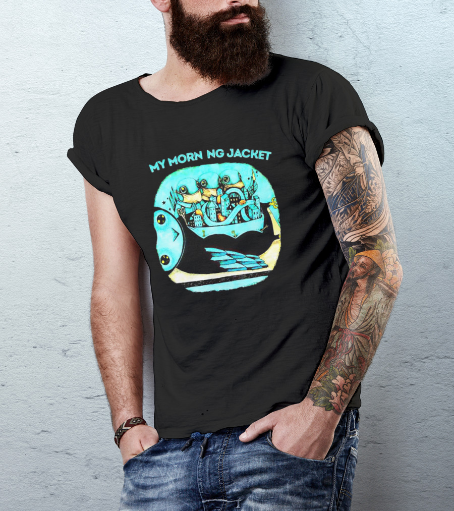 MY MORN NG JACKET Surreal Dream Cityscape Owl Figure T-Shirt