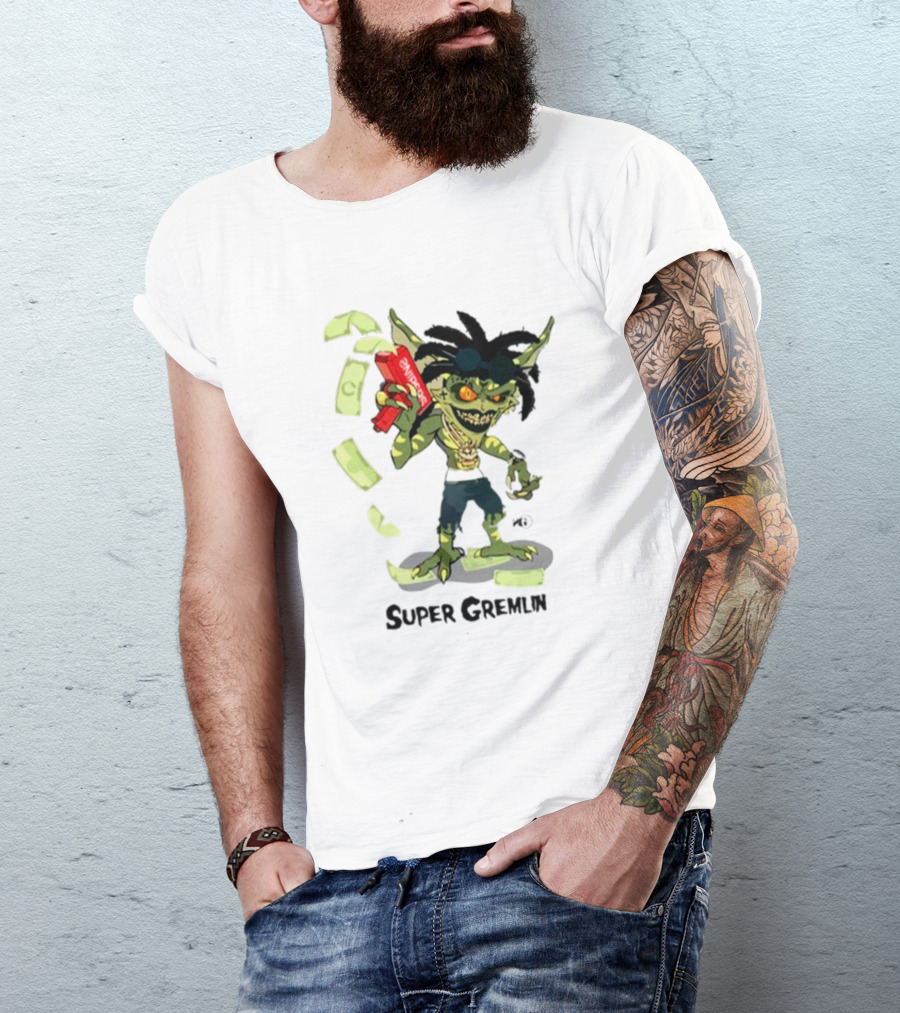 Sniper Gang Super Gremlin Cartoon With Cash And Red Gun T-Shirt