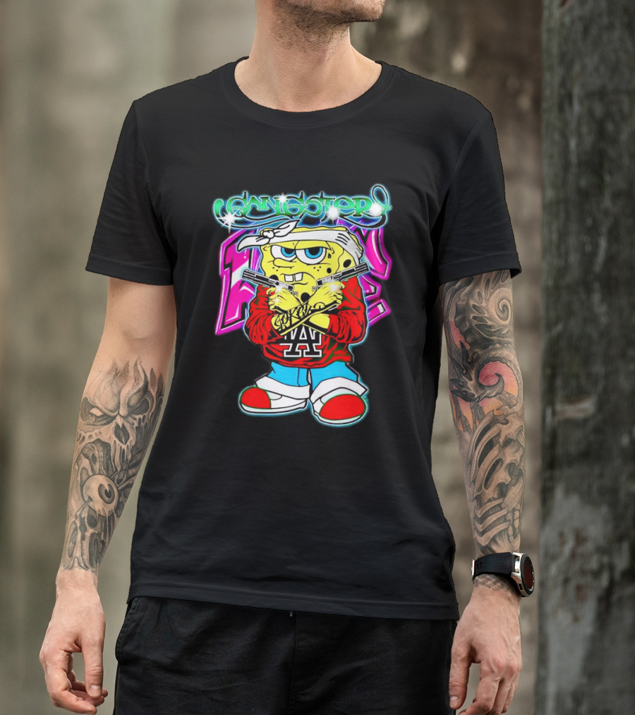 Gangster SpongeBob LA Crossed Arms T-Shirt