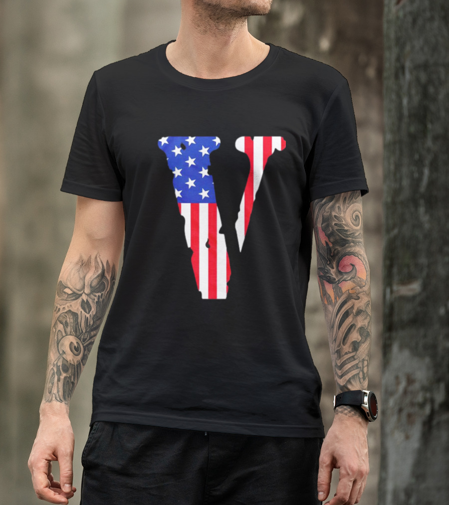 Vlone V American Flag USA T-Shirt