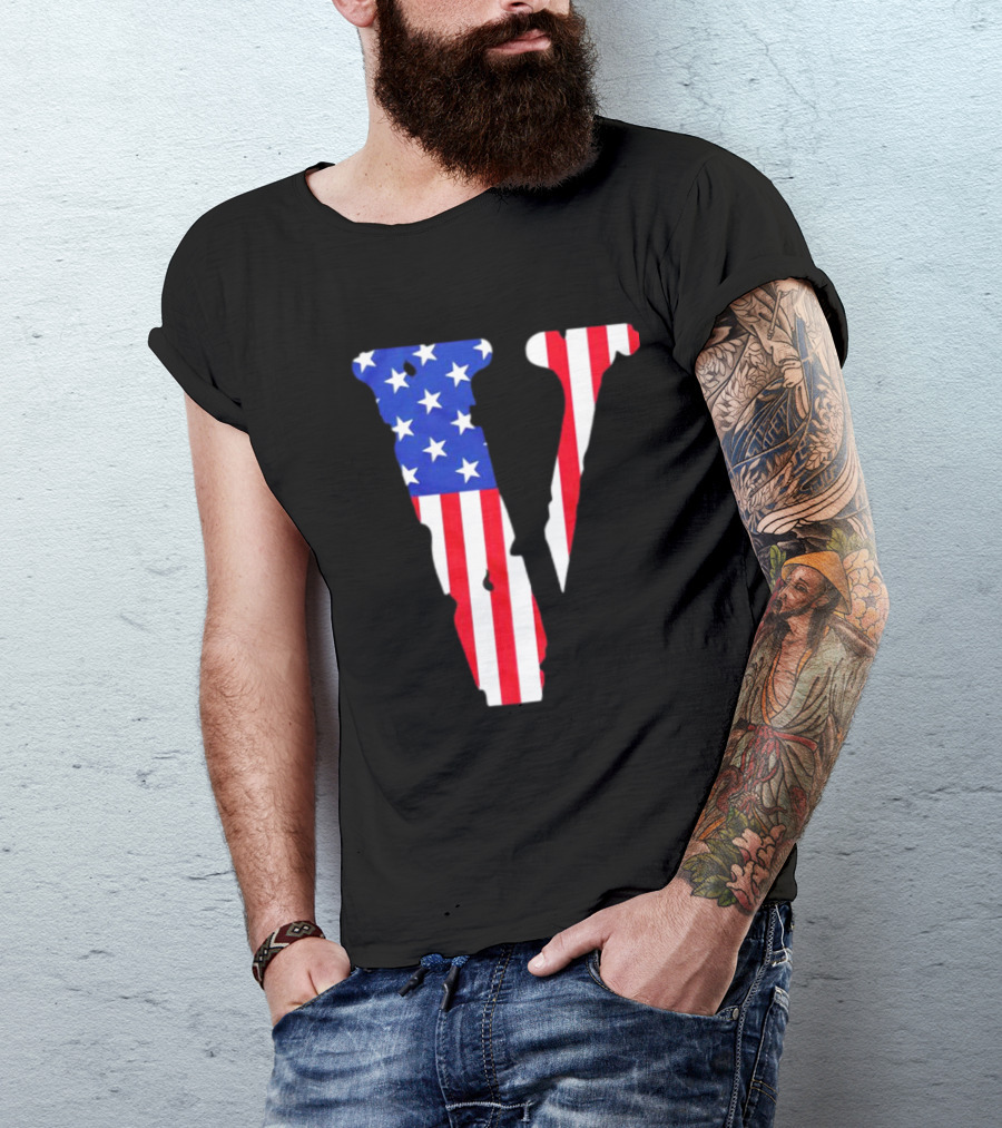 Vlone V American Flag USA T-Shirt