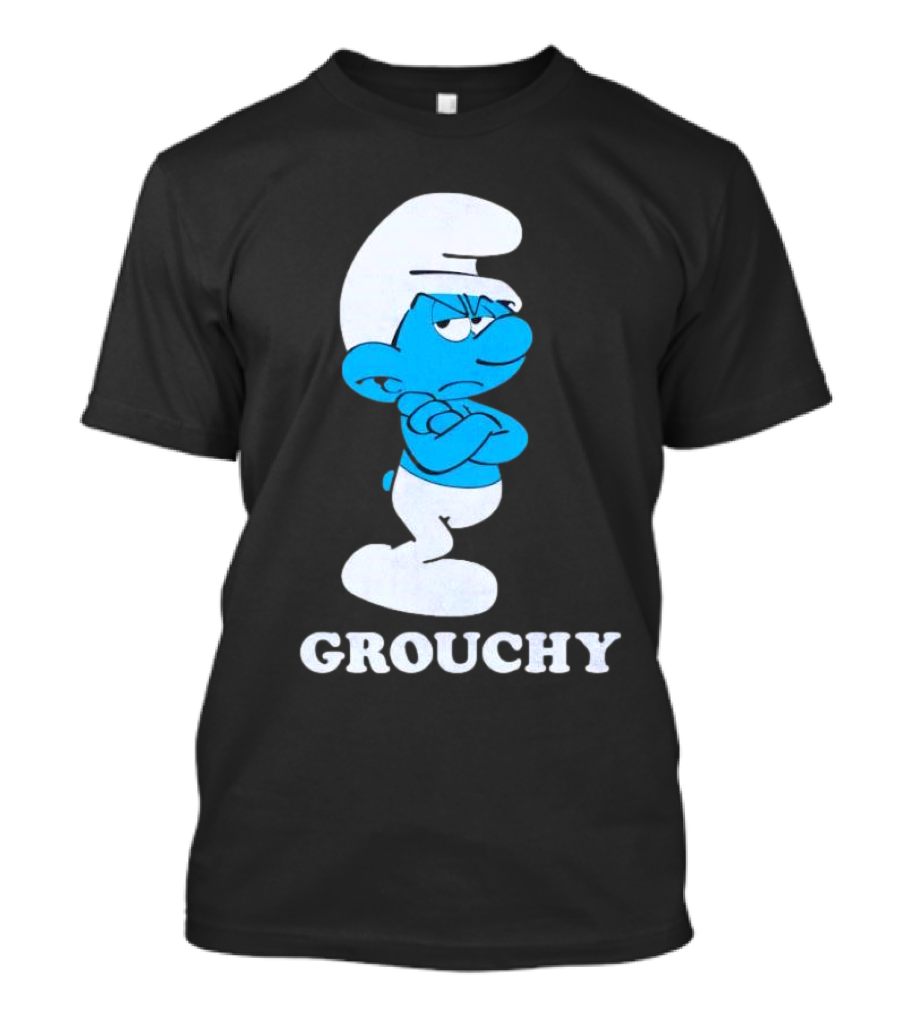 Grouchy Smurf Classic Blue Character T-Shirt