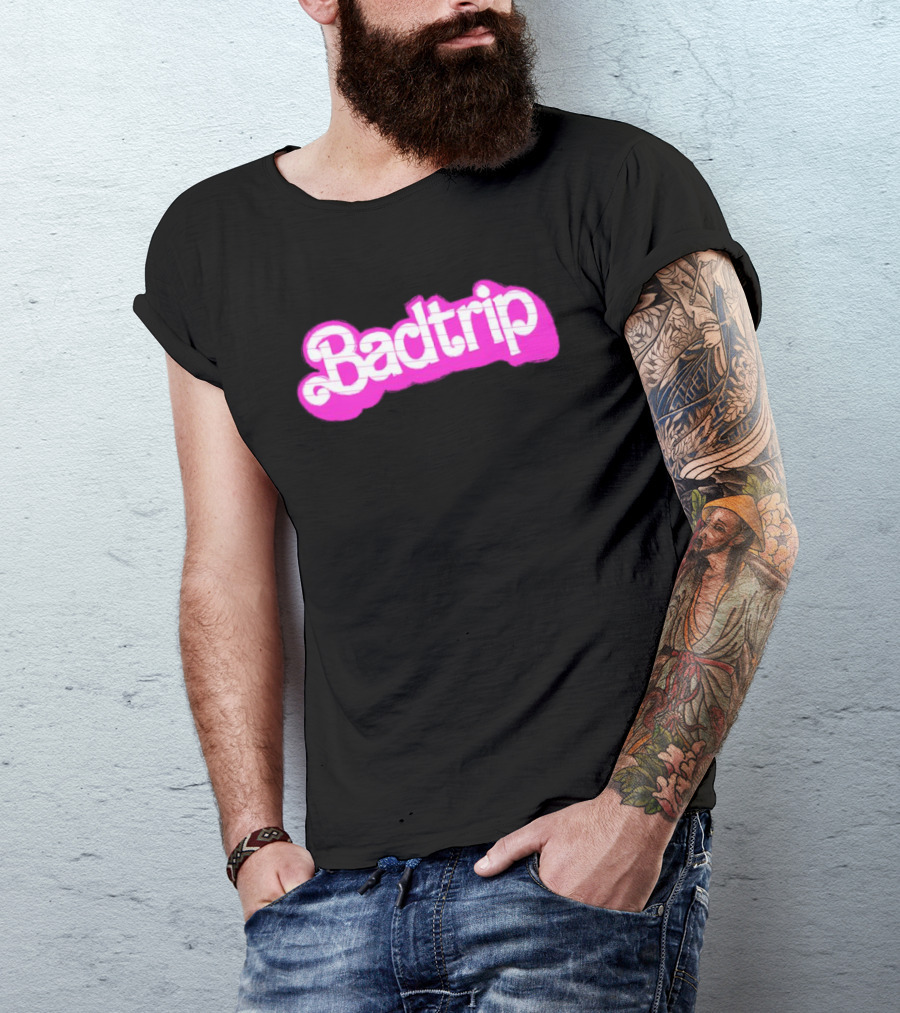 Linya-Linya Badtrip Pink Bubble Text T-Shirt