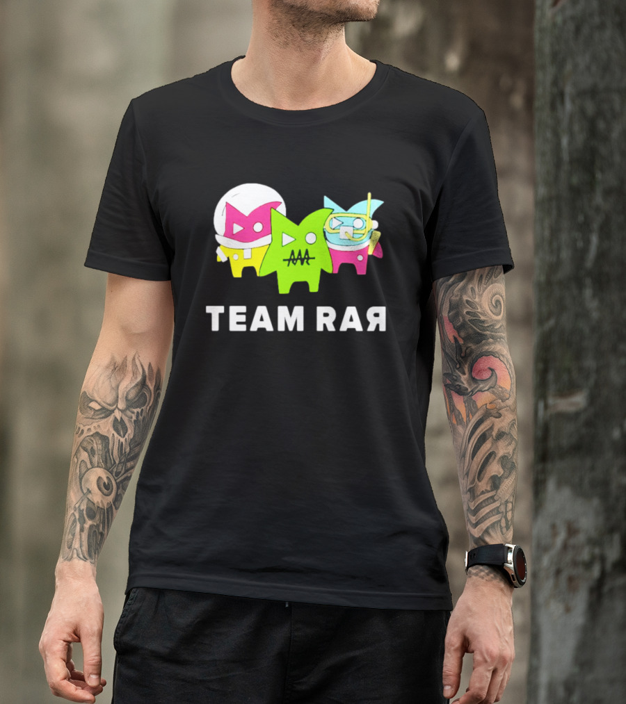 Team RAR Colorful Cartoon Graffiti Characters T-Shirt