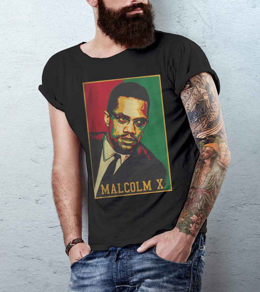 Malcolm X Red Green Black T-Shirt