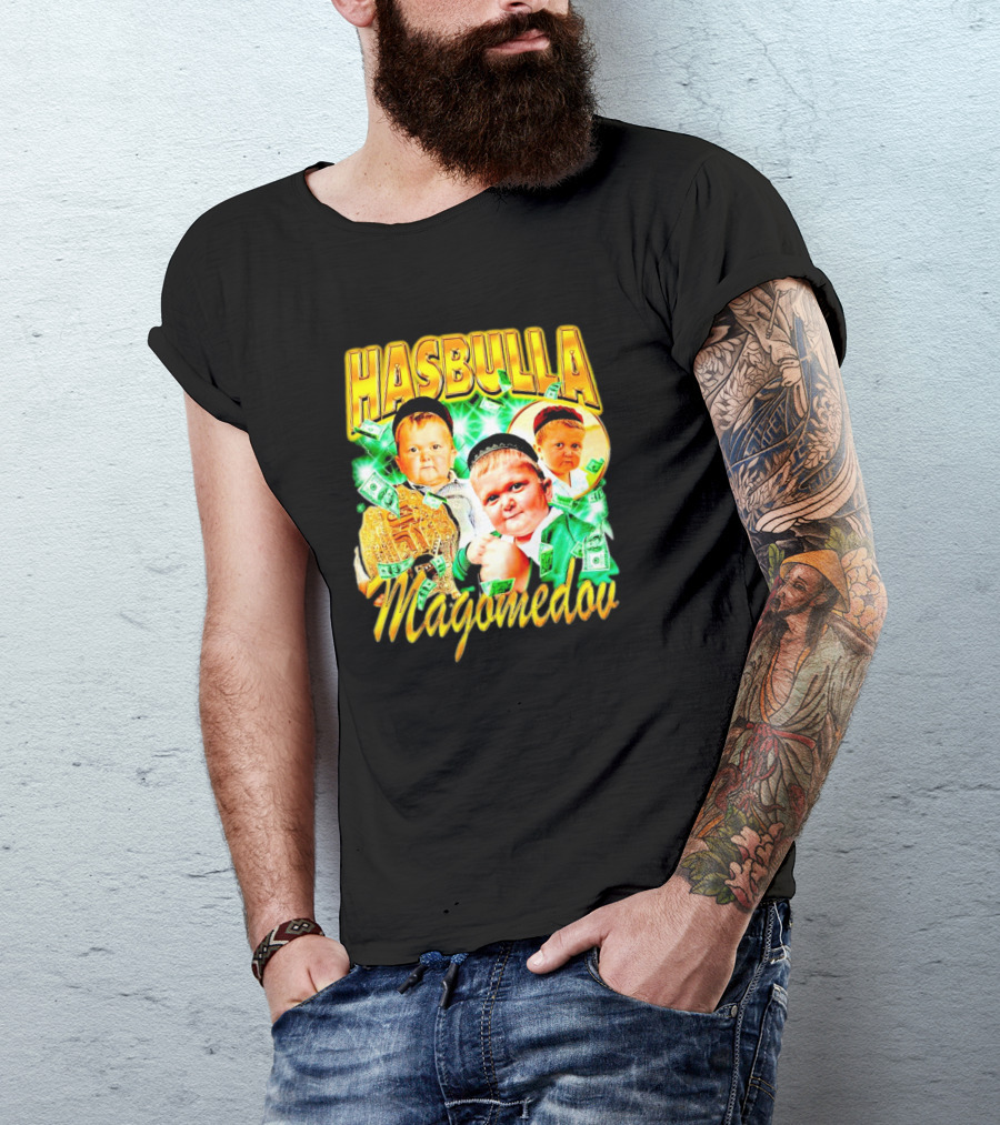 HASBULLA MAGOMEDOV MONEY COLLAGE WITH BELT AND FACE EXPRESSIONS T-Shirt