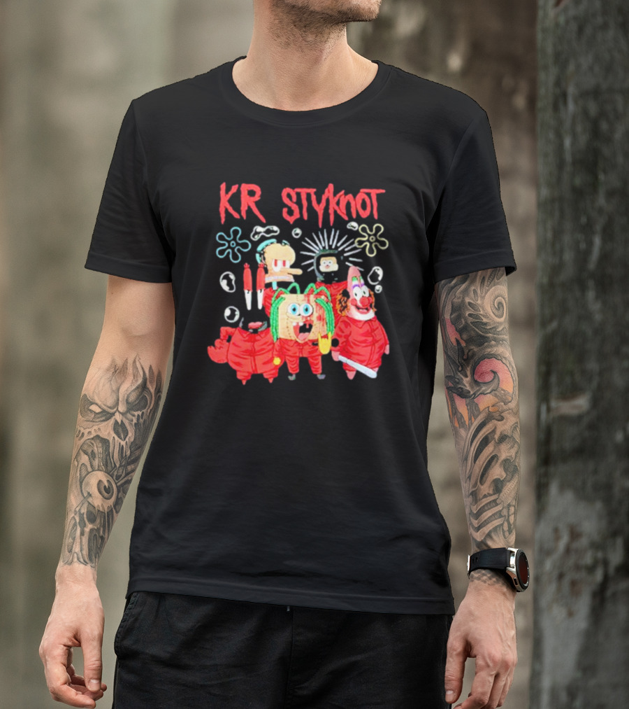 KRSTYKnot Slipknot Spongebob Crossover Characters SpongeBob SquarePants T-Shirt