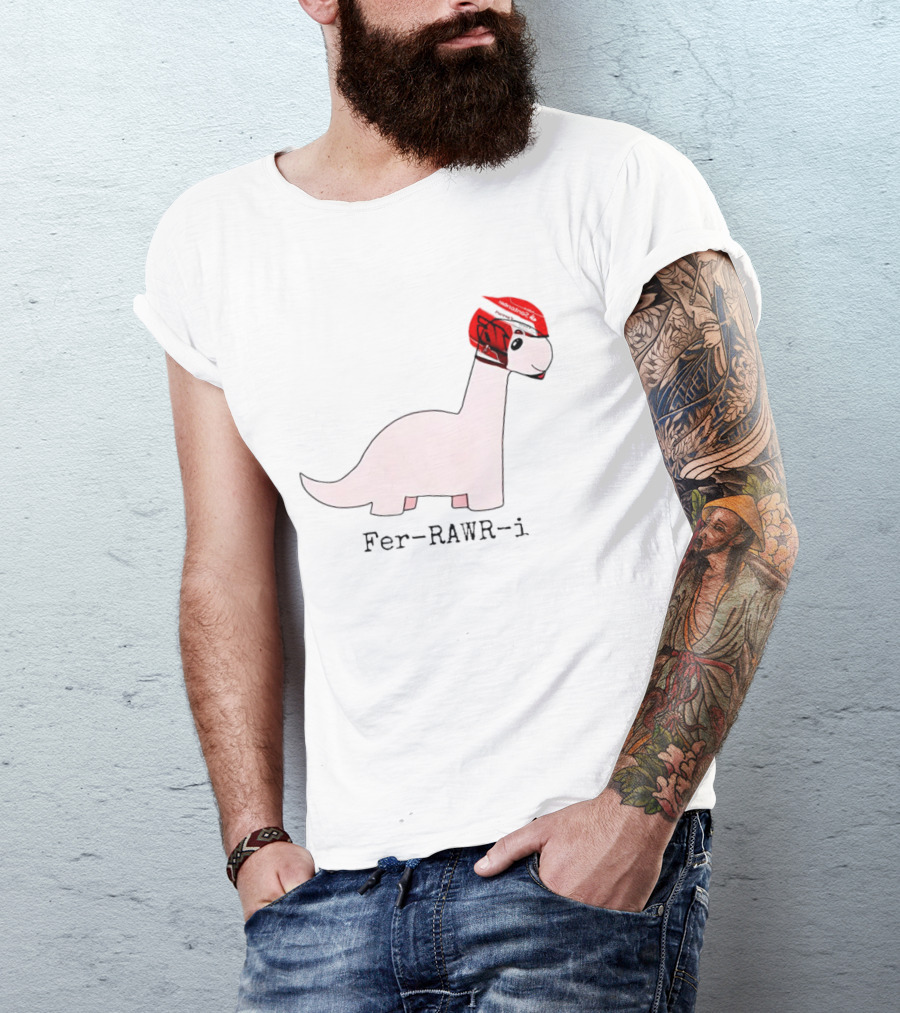 Fer-Rawr-i Dino With Racing Helmet T-Shirt