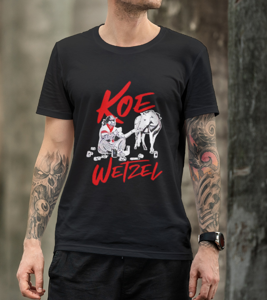 Koe Wetzel Feeding Horse Surrounded By Cans T-Shirt