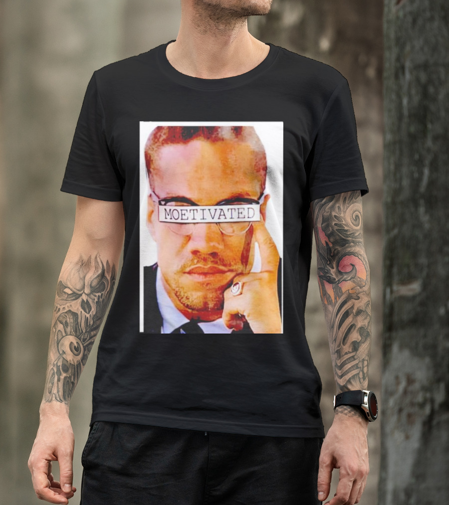 Malcolm X Moetivated Glasses Motif T-Shirt
