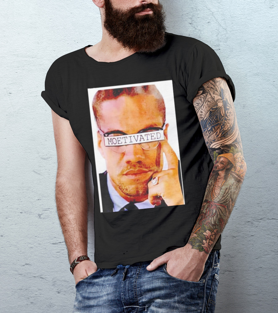 Malcolm X Moetivated Glasses Motif T-Shirt