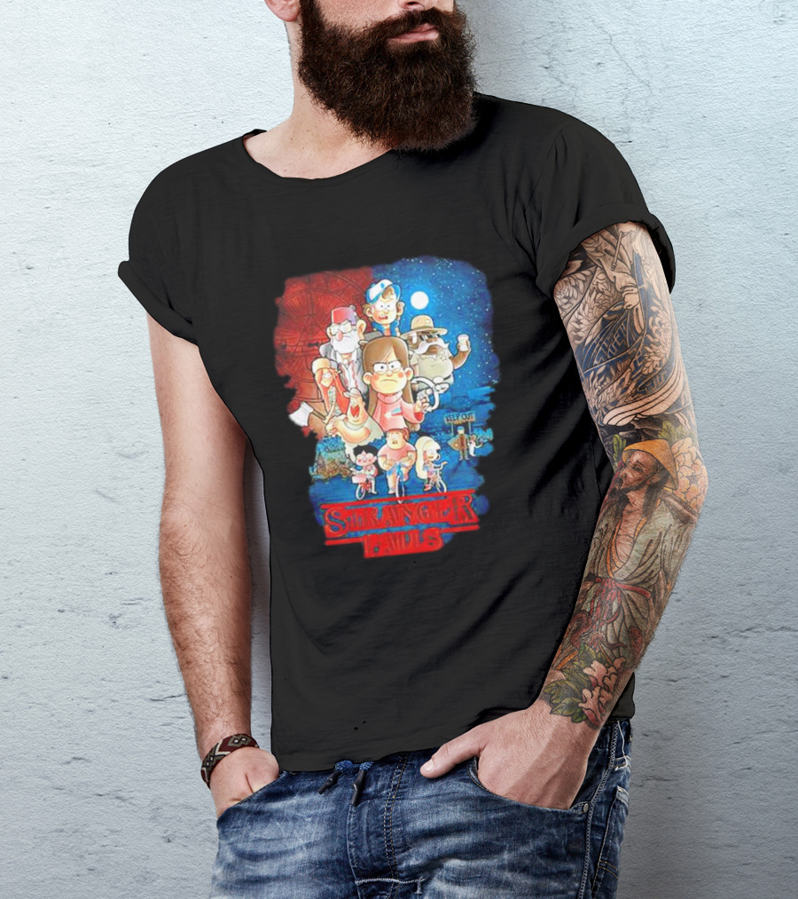 Stranger Falls Gravity Falls Parody Nighttime Adventure Scene T-Shirt