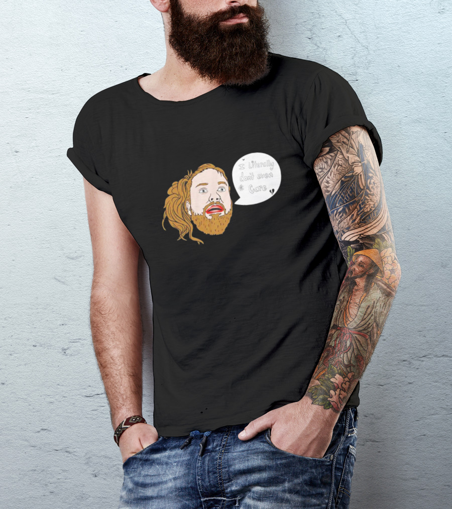 IDC I Literally Don't Even Care Bearded Redhead Speech Bubble T-Shirt