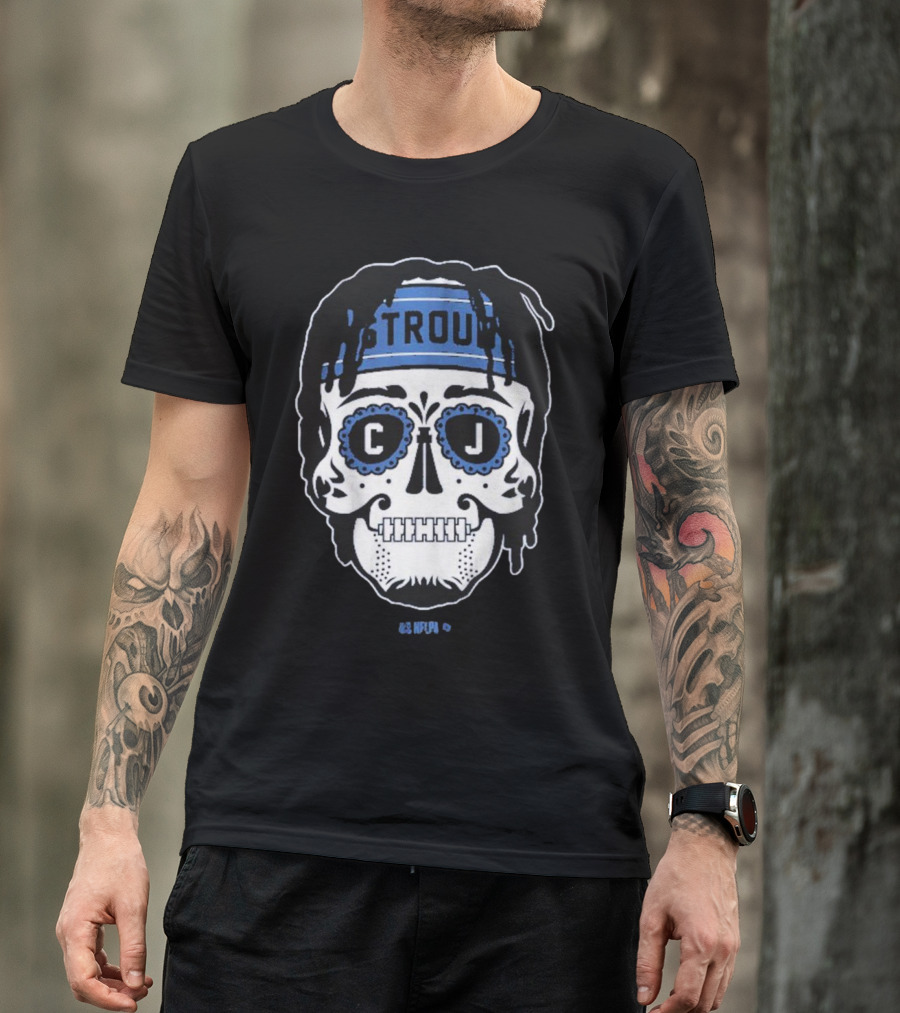 C.J. Stroud Sugar Skull Blue Bandana T-Shirt