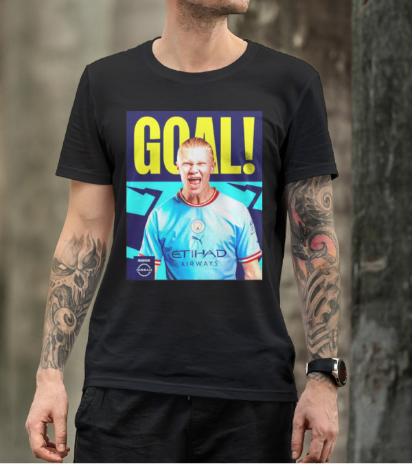 GOAL Erling Haaland Manchester City Etihad Airways Presented By Nissan T-Shirt